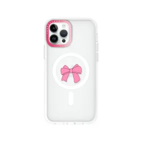 iPhone 12 Pro Pink Ribbon Bow Phone Case MagSafe Compatible