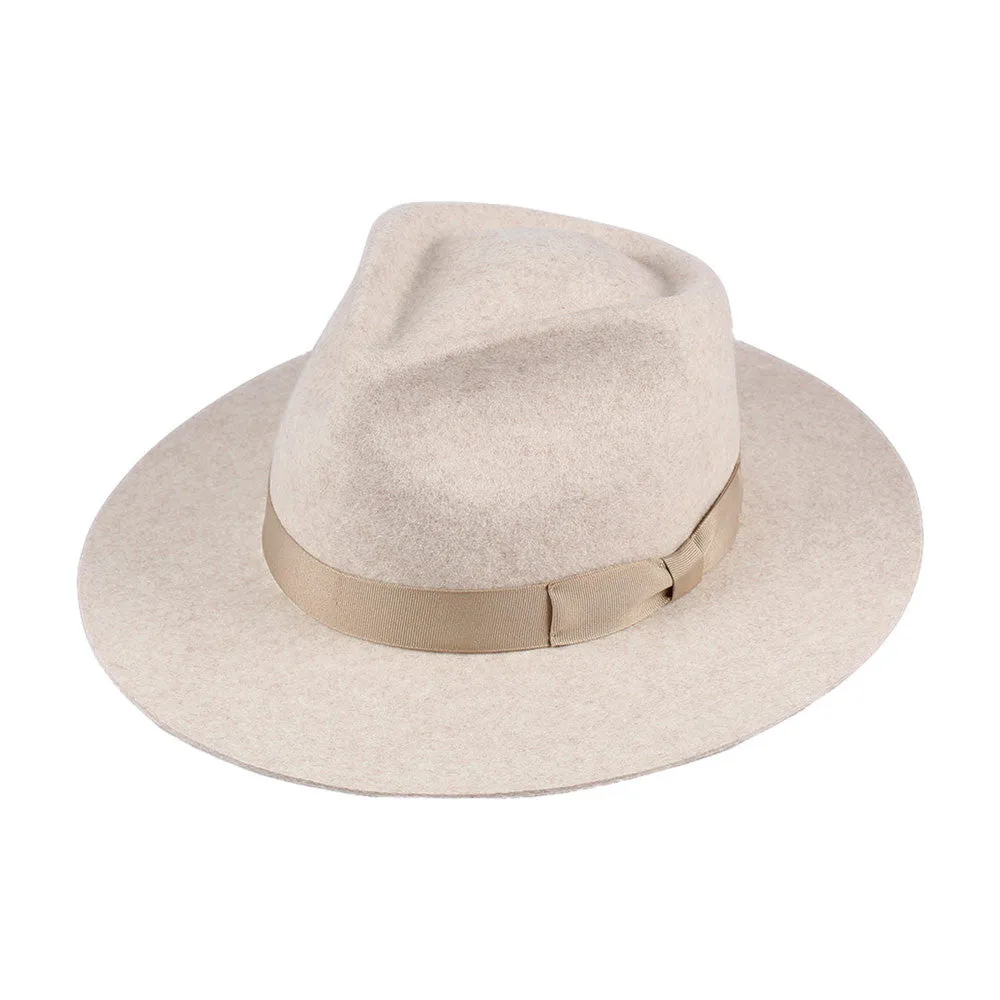 Jeanne Simmons - Wool Felt Flat Brim Fedora