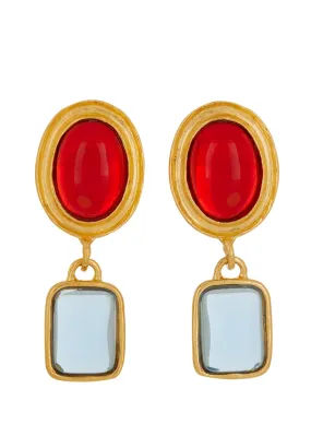 Jelly Earrings - Ruby & Ice Blue