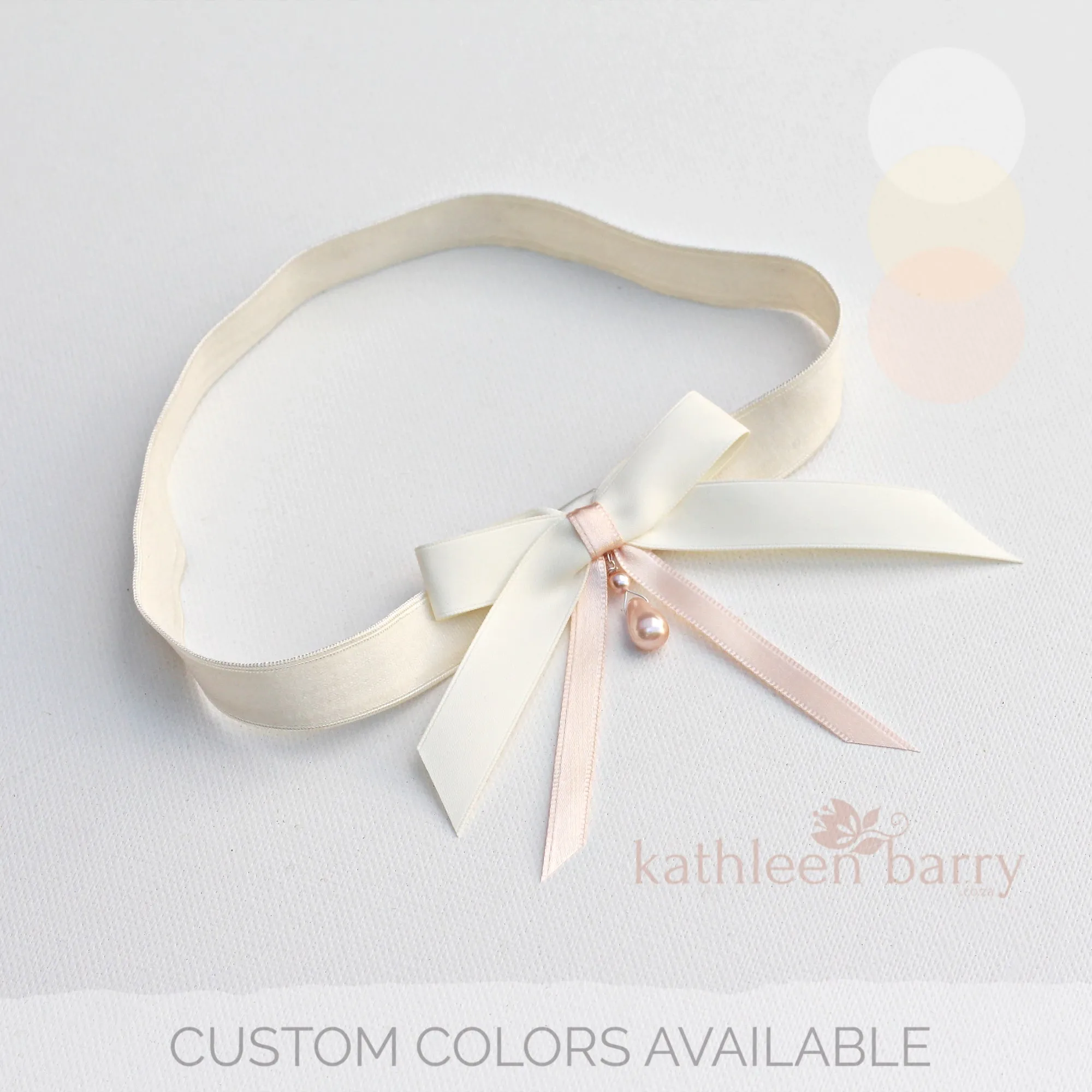 Juliana Bridal garter - assorted colors available, satin bow