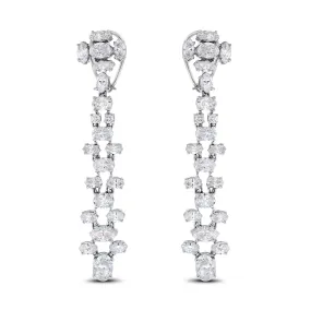 Ladders Diamond Earrings (14.82 ct Diamonds) in White Gold