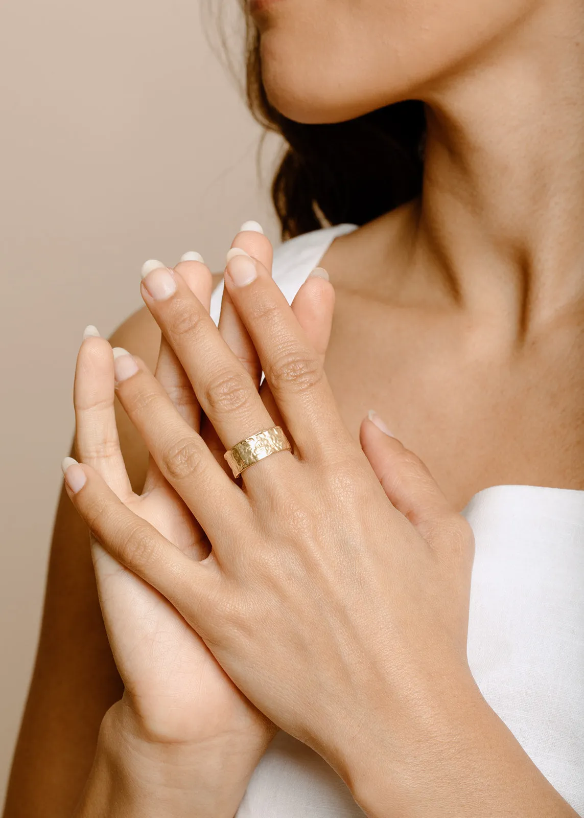 Large Textured Minimalist Ring