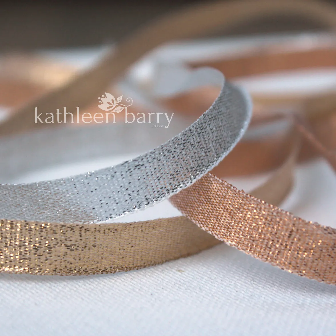 Maria Metallic ribbon bridal tossing garter -available in rose gold, silver and pale gold