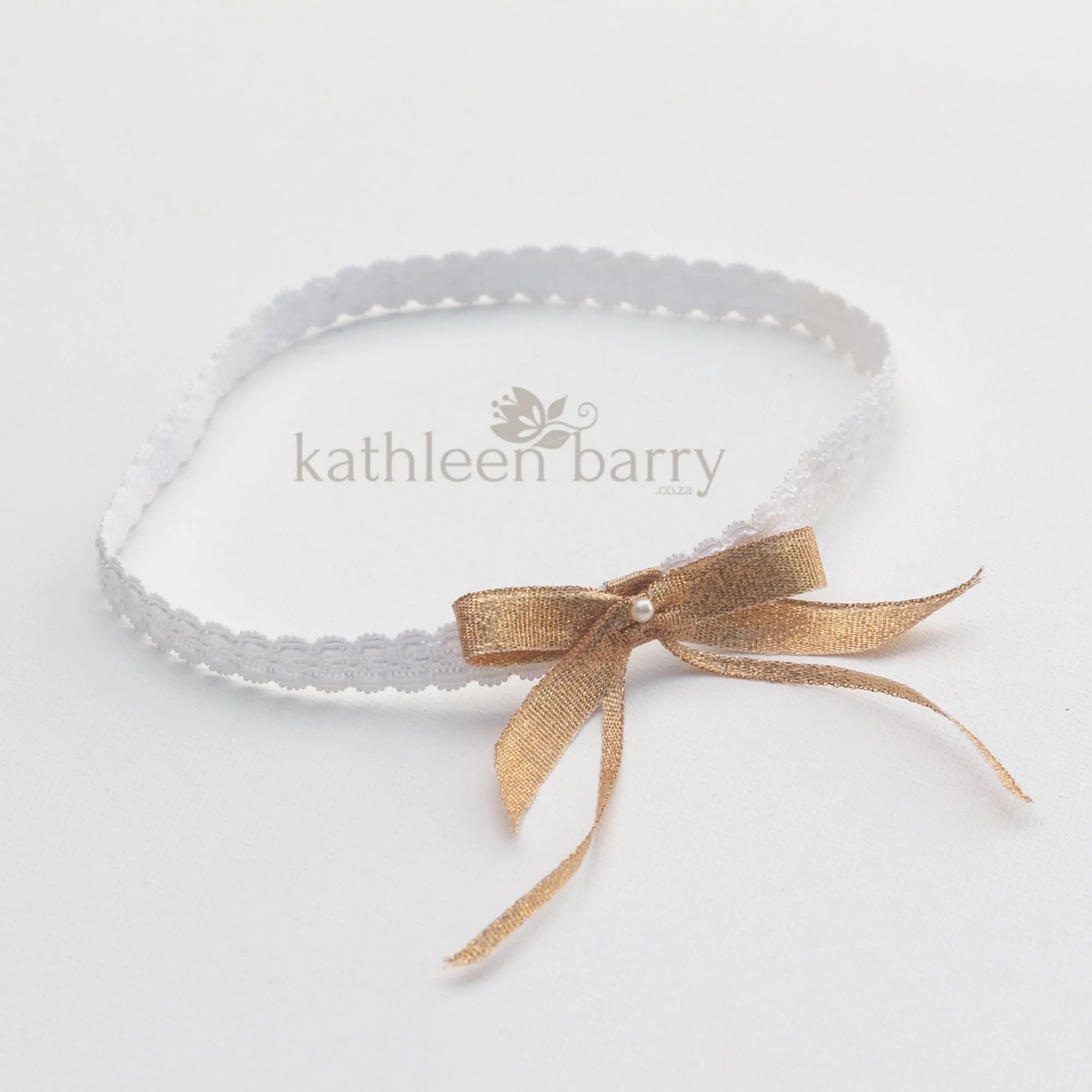 Maria Metallic ribbon bridal tossing garter -available in rose gold, silver and pale gold