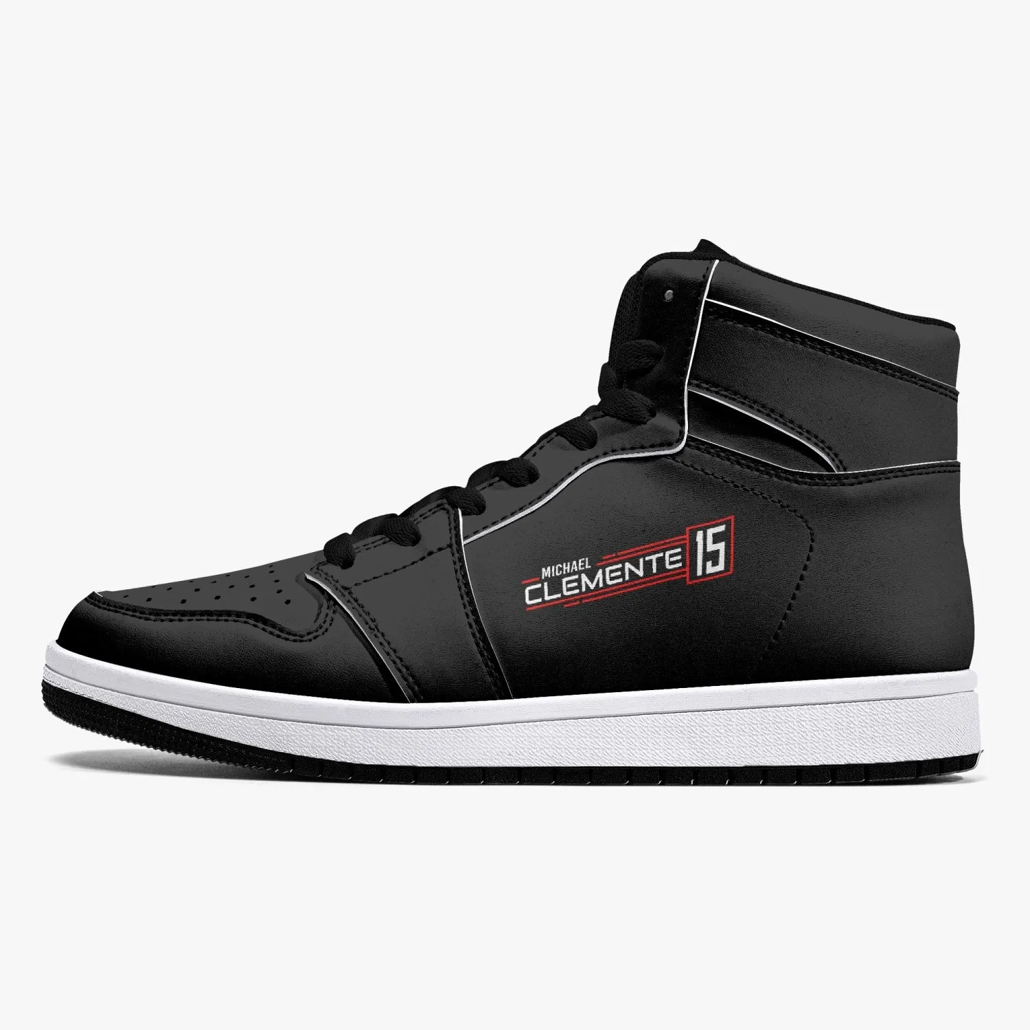 MICHAEL CLEMENTE 15 Ultimate High-Top Leather Sneakers - full carbon