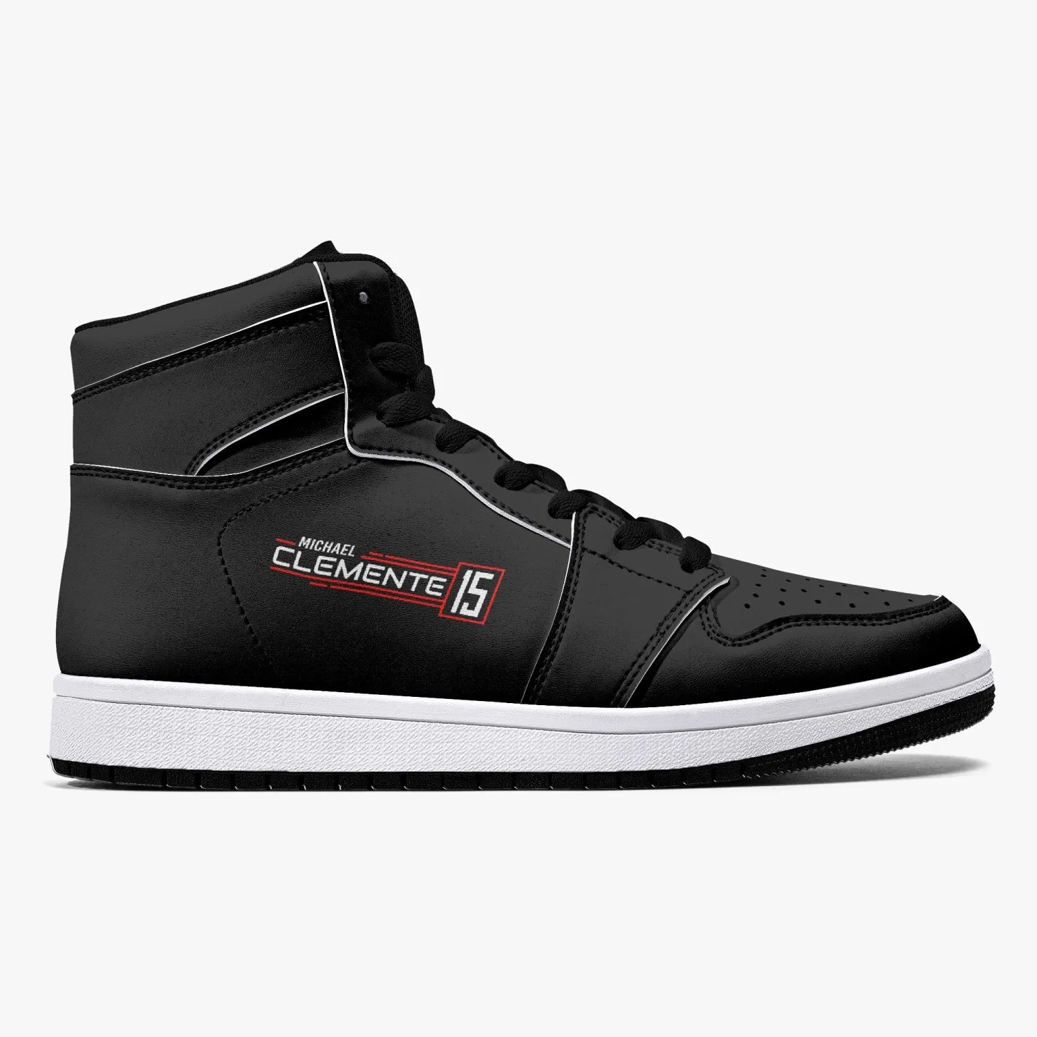 MICHAEL CLEMENTE 15 Ultimate High-Top Leather Sneakers - full carbon