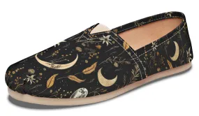 Moonlit Botanica Espadrilles - Lightweight Canvas Slip-Ons with Elastic V for Easy Comfort