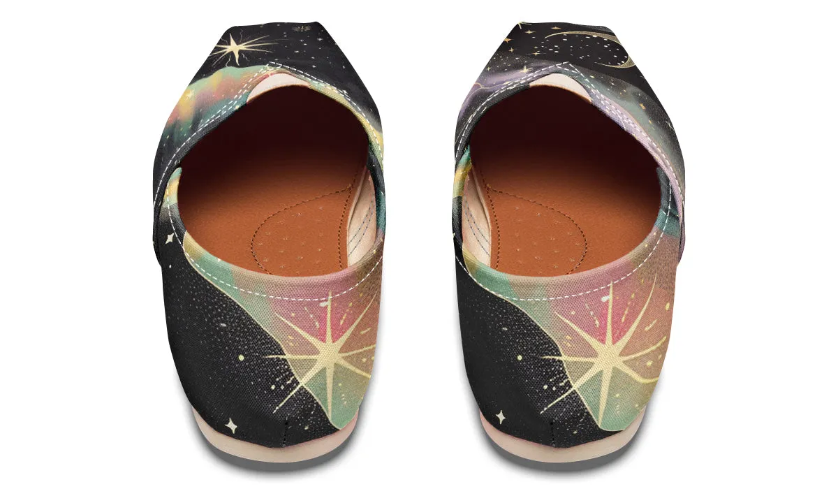 Northern Lights Espadrilles - Lightweight Canvas Slip-Ons with Elastic V for Easy Comfort