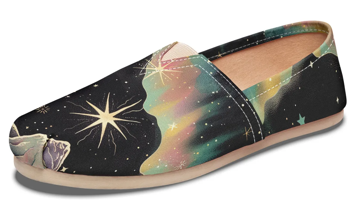 Northern Lights Espadrilles - Lightweight Canvas Slip-Ons with Elastic V for Easy Comfort