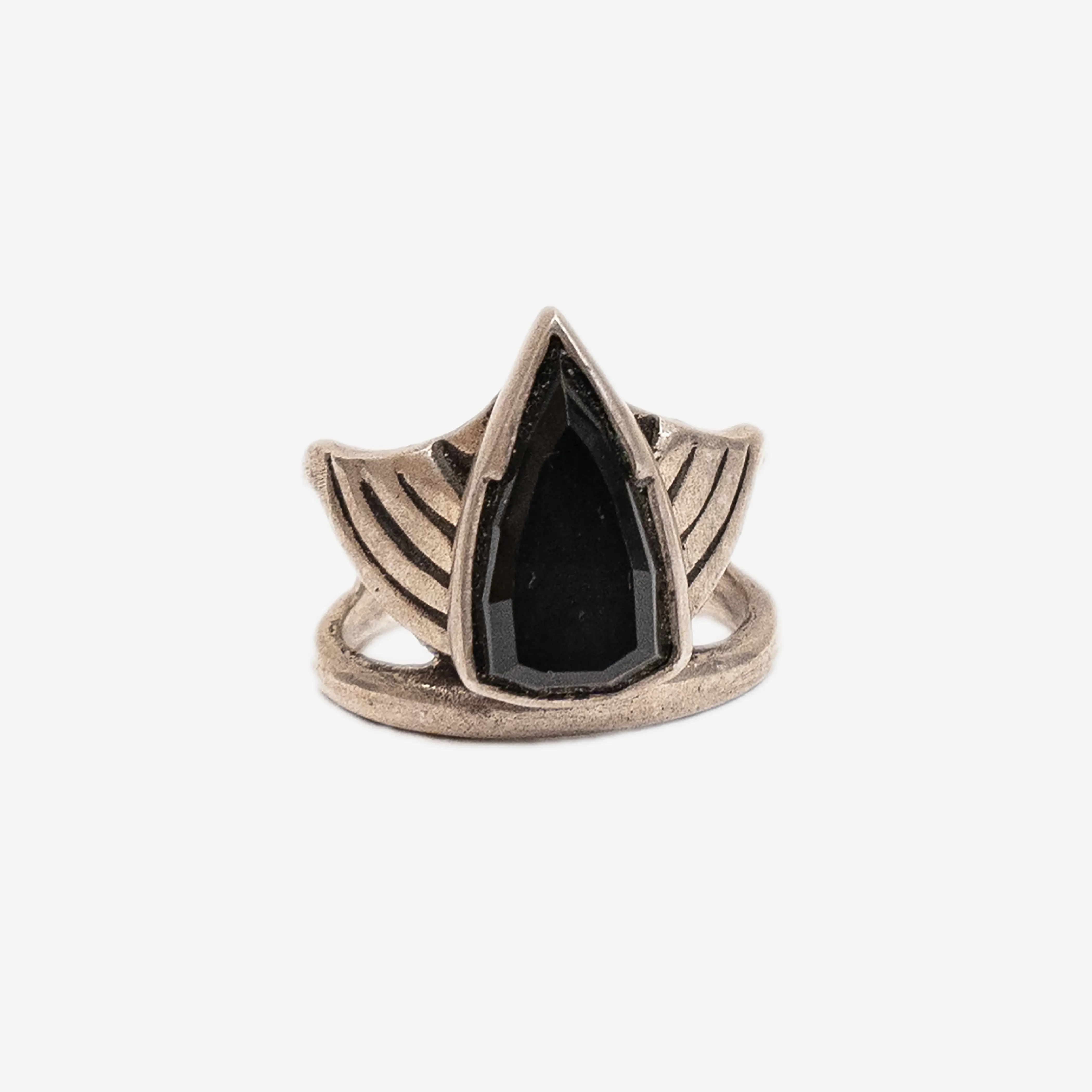 Onyx and Sterling Silver Arrow Ring