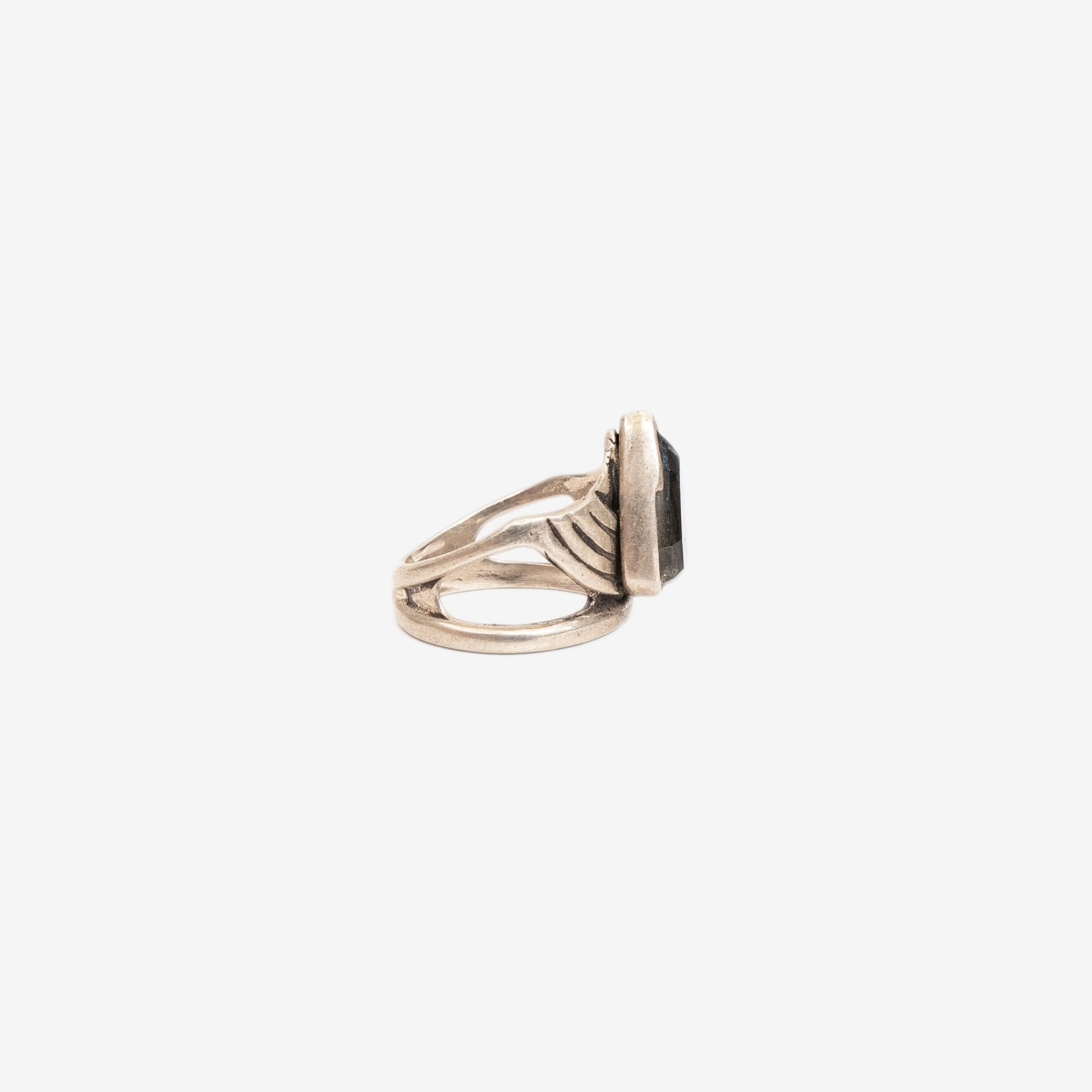 Onyx and Sterling Silver Arrow Ring