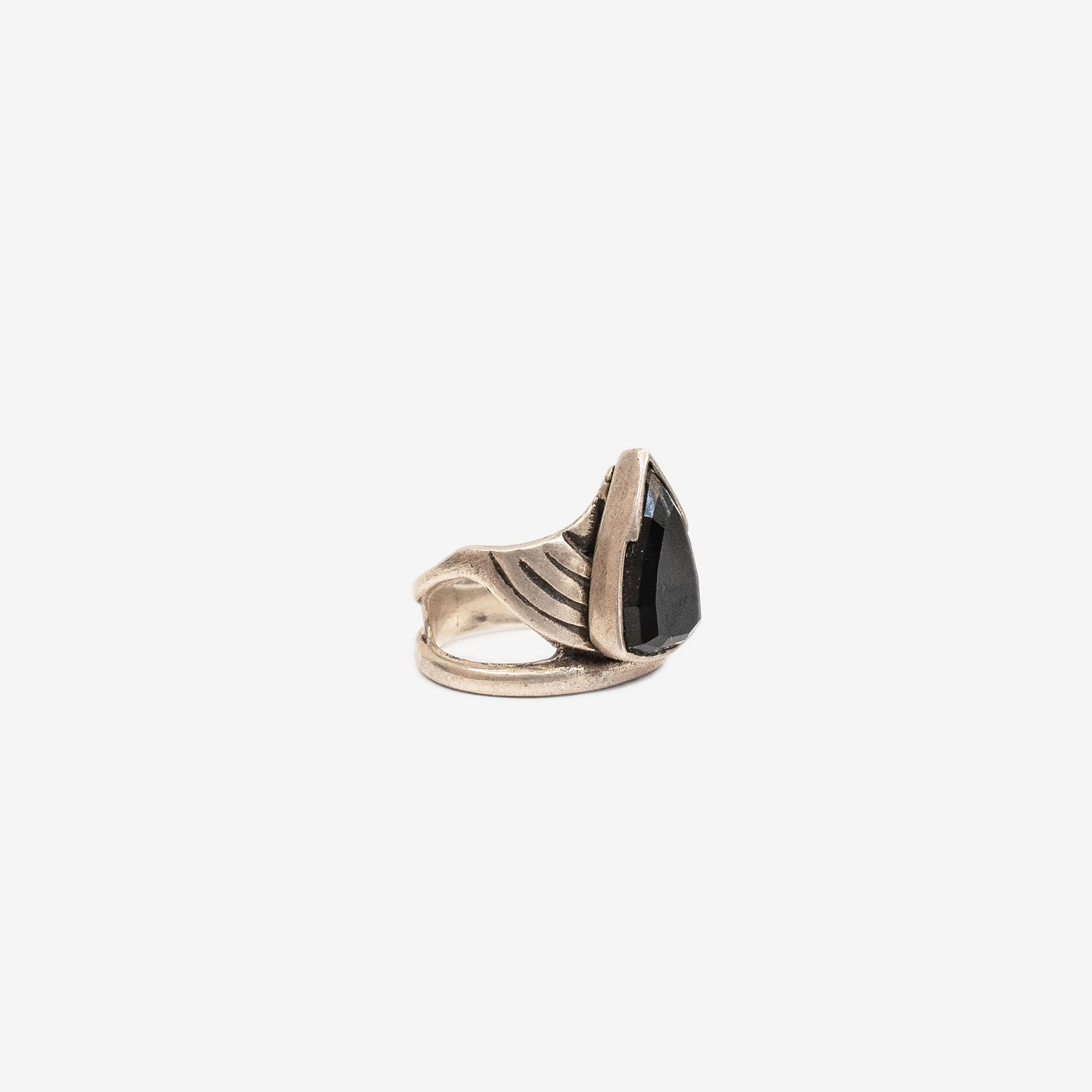 Onyx and Sterling Silver Arrow Ring