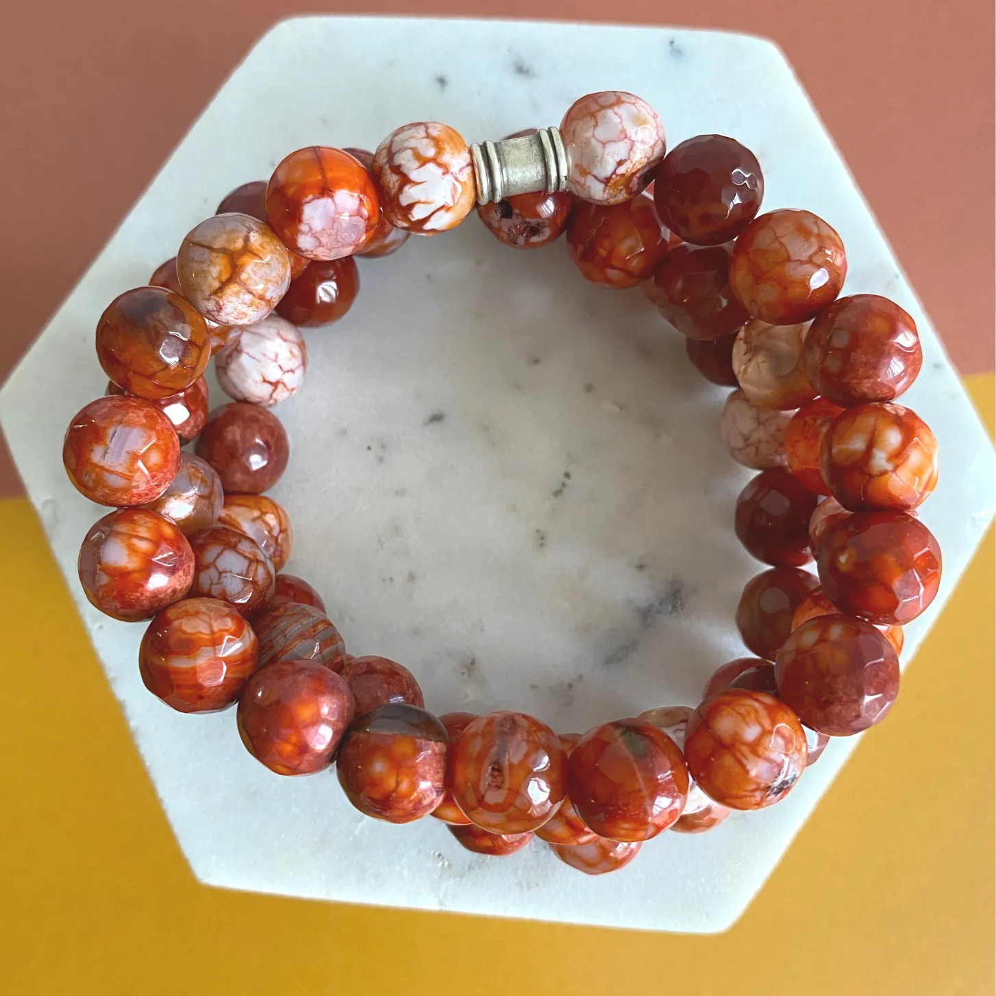 Orange Agate Gemstone Bracelet