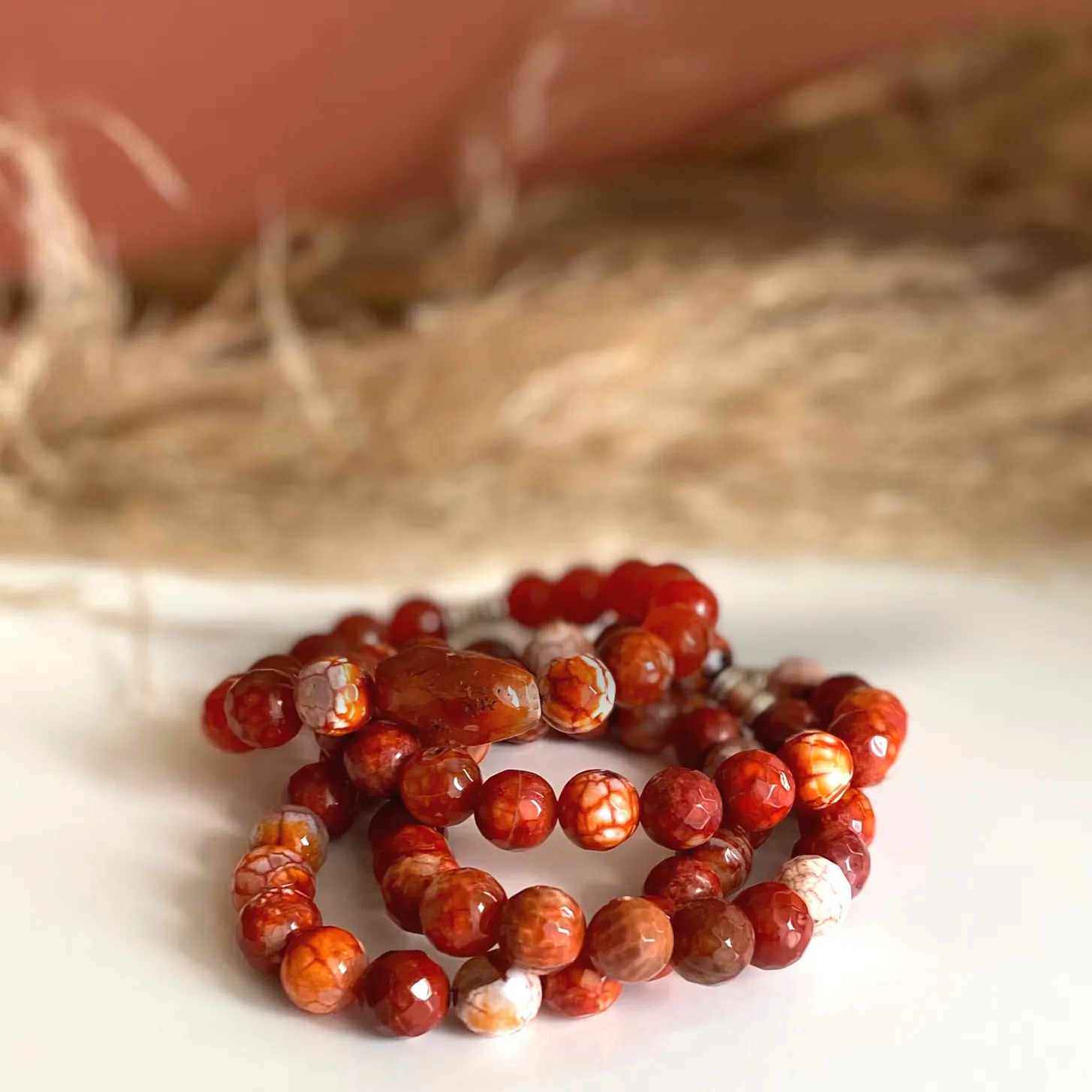 Orange Agate Gemstone Bracelet