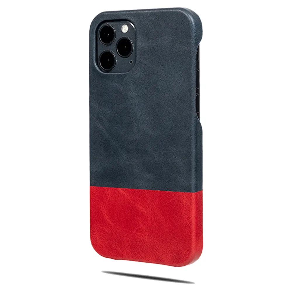 Peacock Blue & Crimson Red iPhone 13 Pro Leather Case