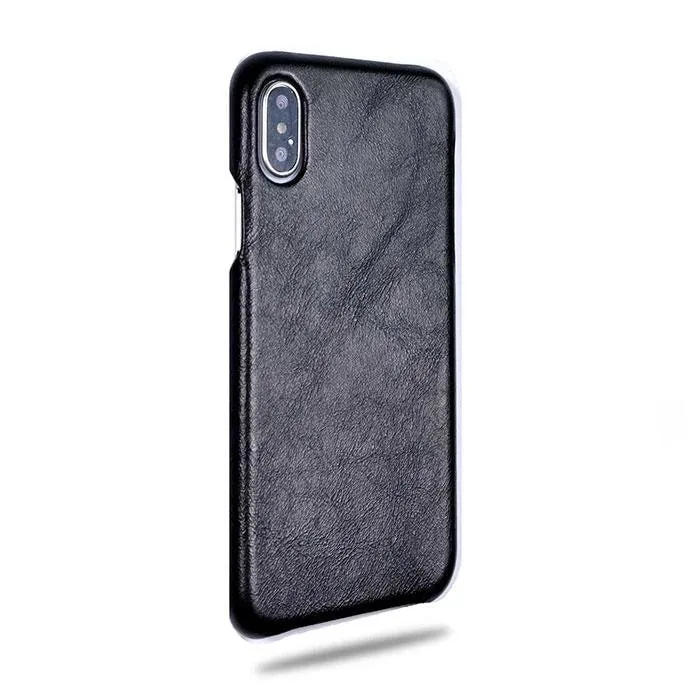 Personalized Red Stripe iPhone Xs Max Black Leather Case