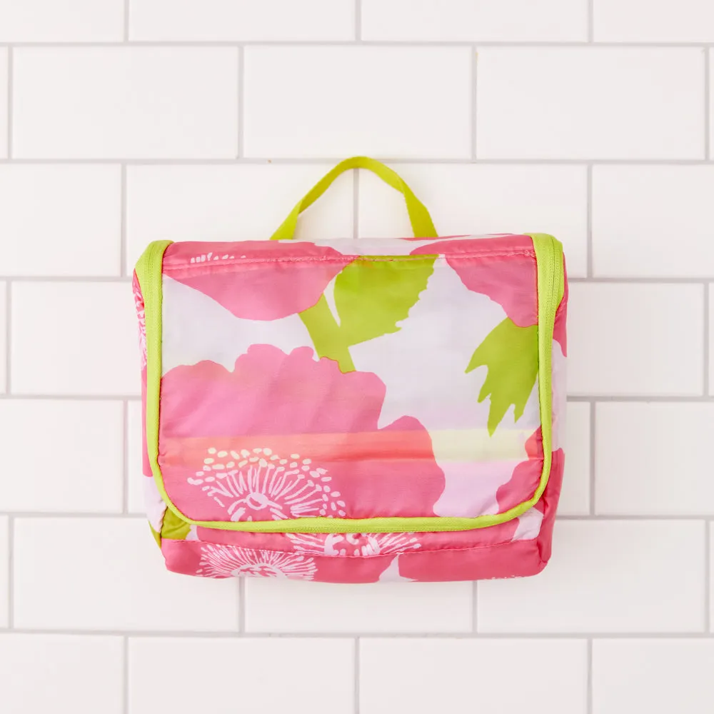 Poppies Pink Hanging Toiletry Bag