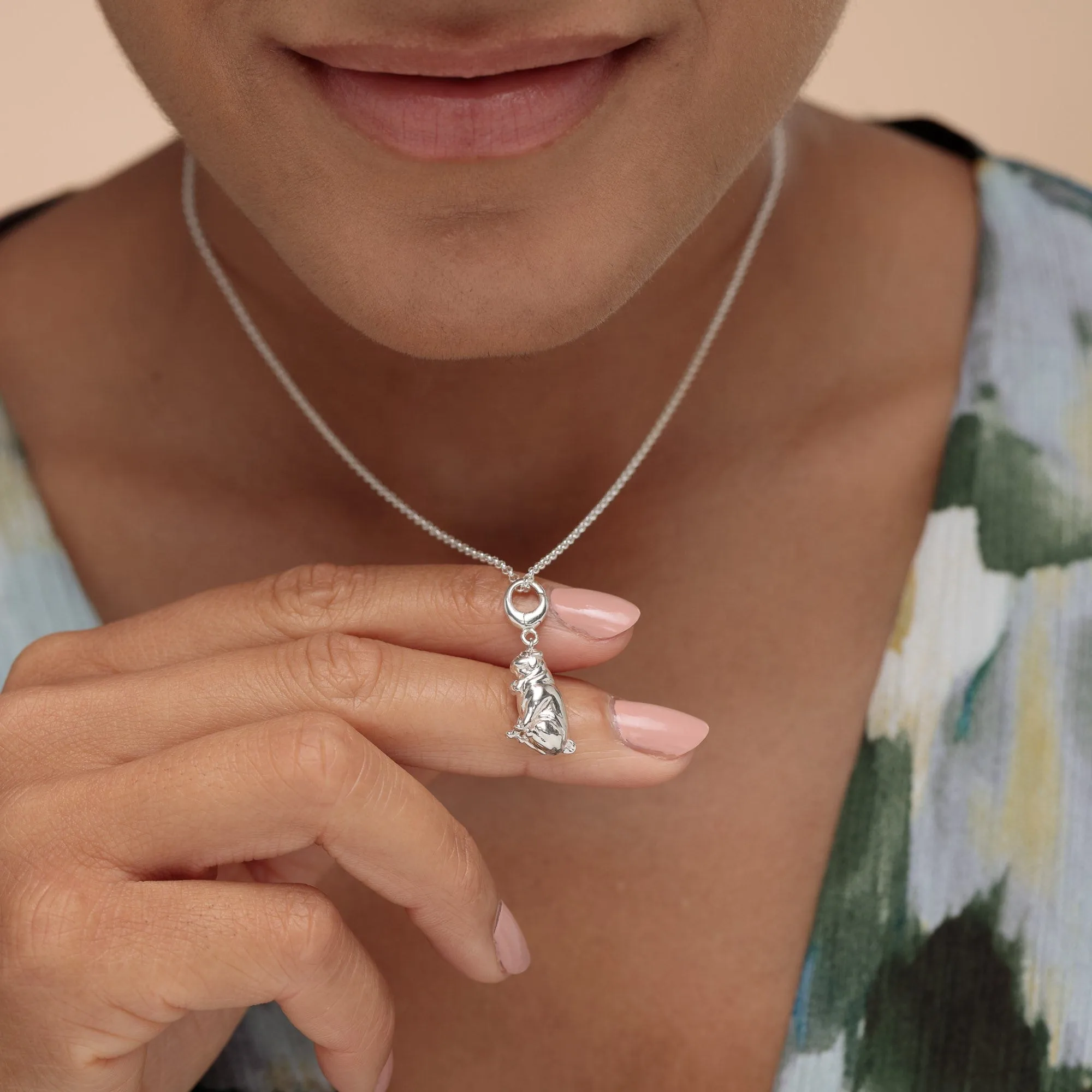 Silver Pug Necklace