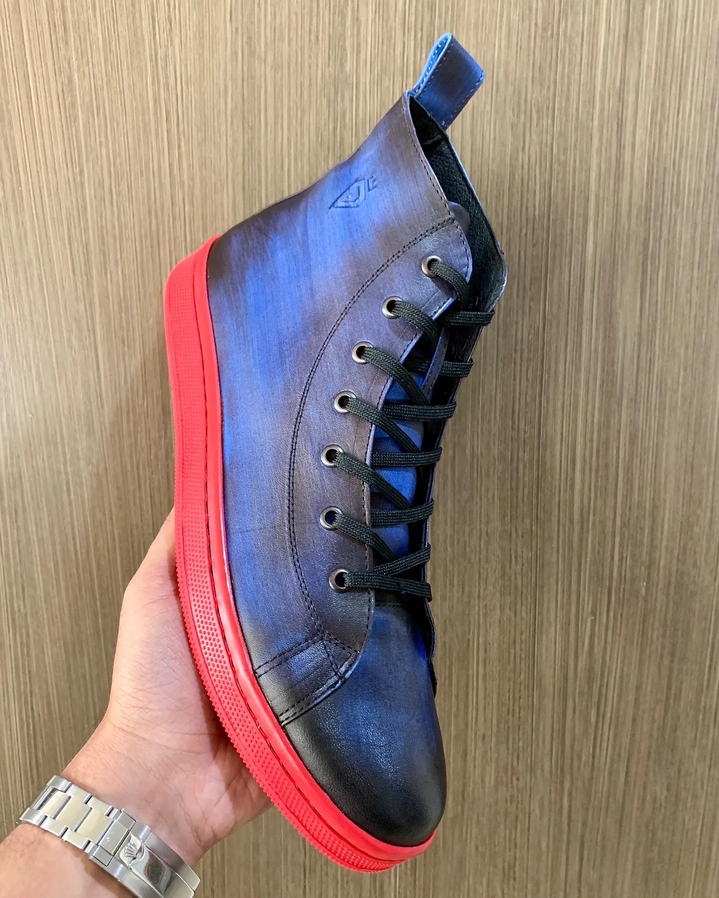 TESTALEONE HIGH TOP SMOKE blue sneakers