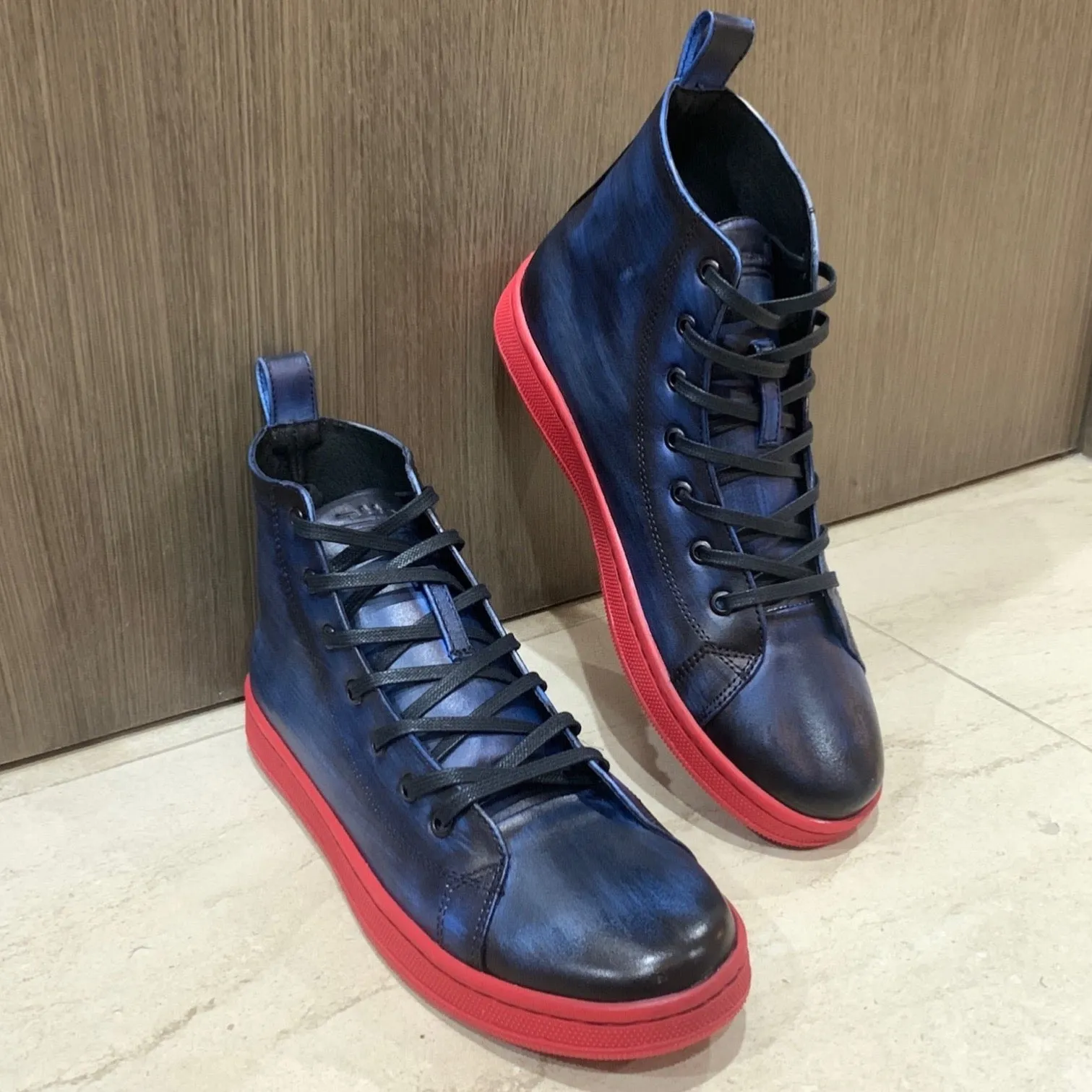 TESTALEONE HIGH TOP SMOKE blue sneakers