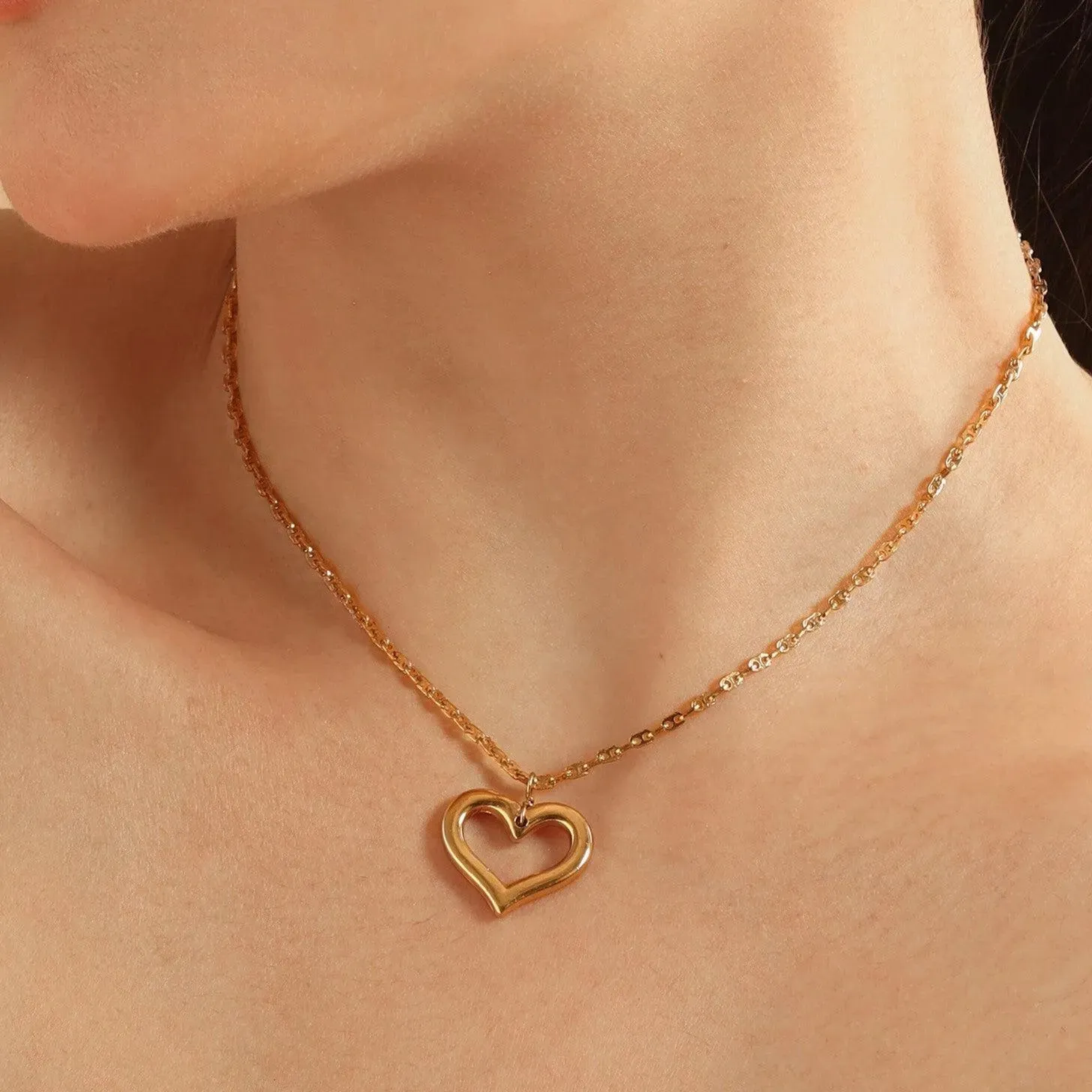 TFC Lovely Heart Gold Plated Pendant Necklace