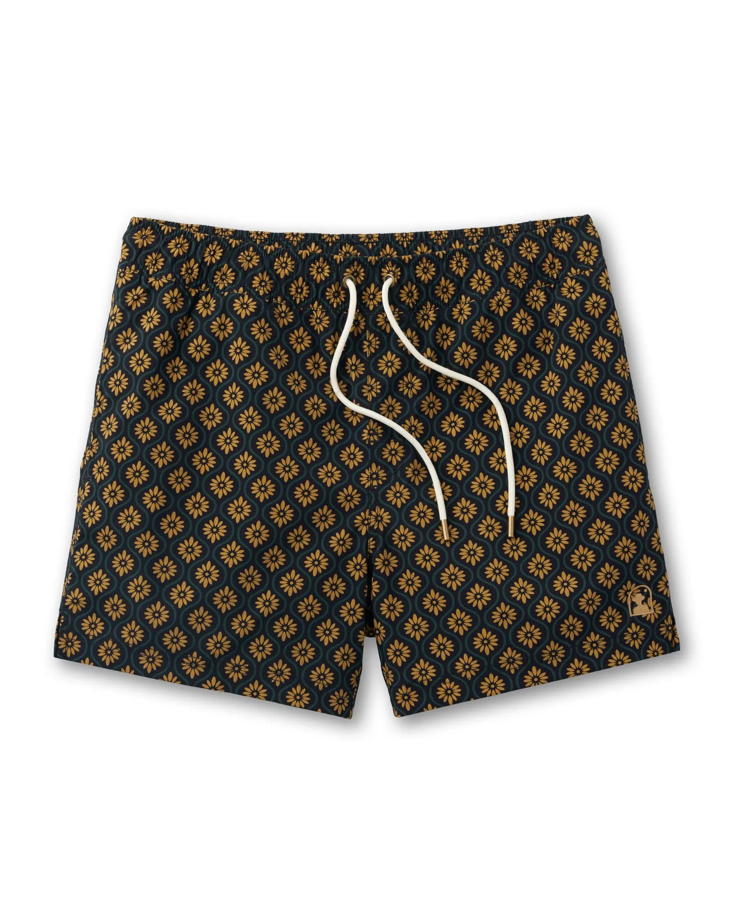 The Ventura Volley Swim Shorts - Oro Gardenia Print