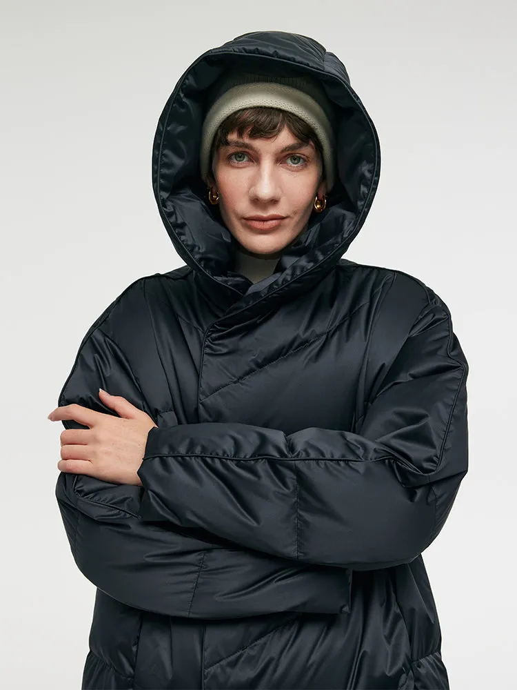 Unisex Hooded Long Goose Down Coat