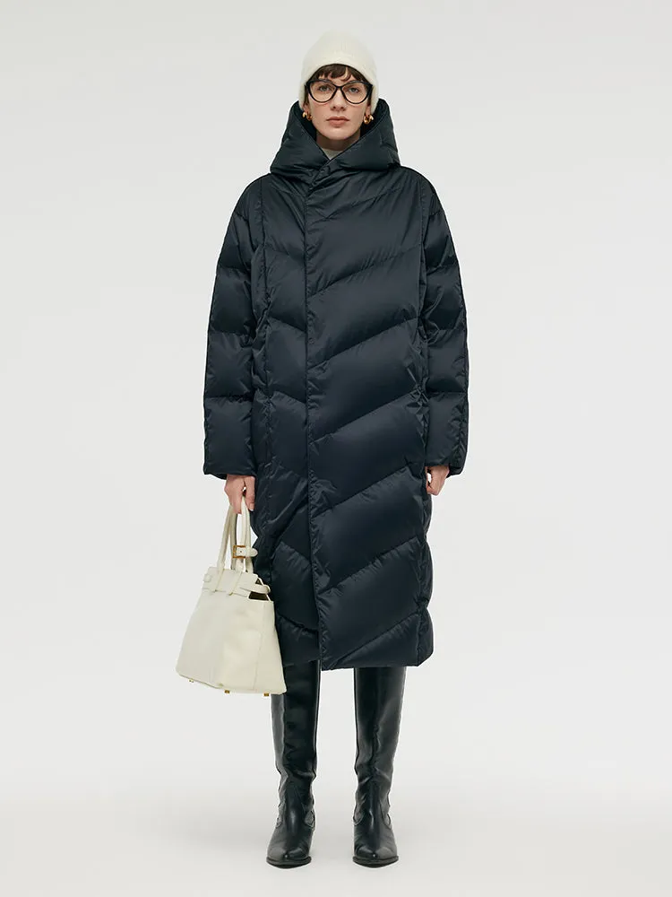 Unisex Hooded Long Goose Down Coat