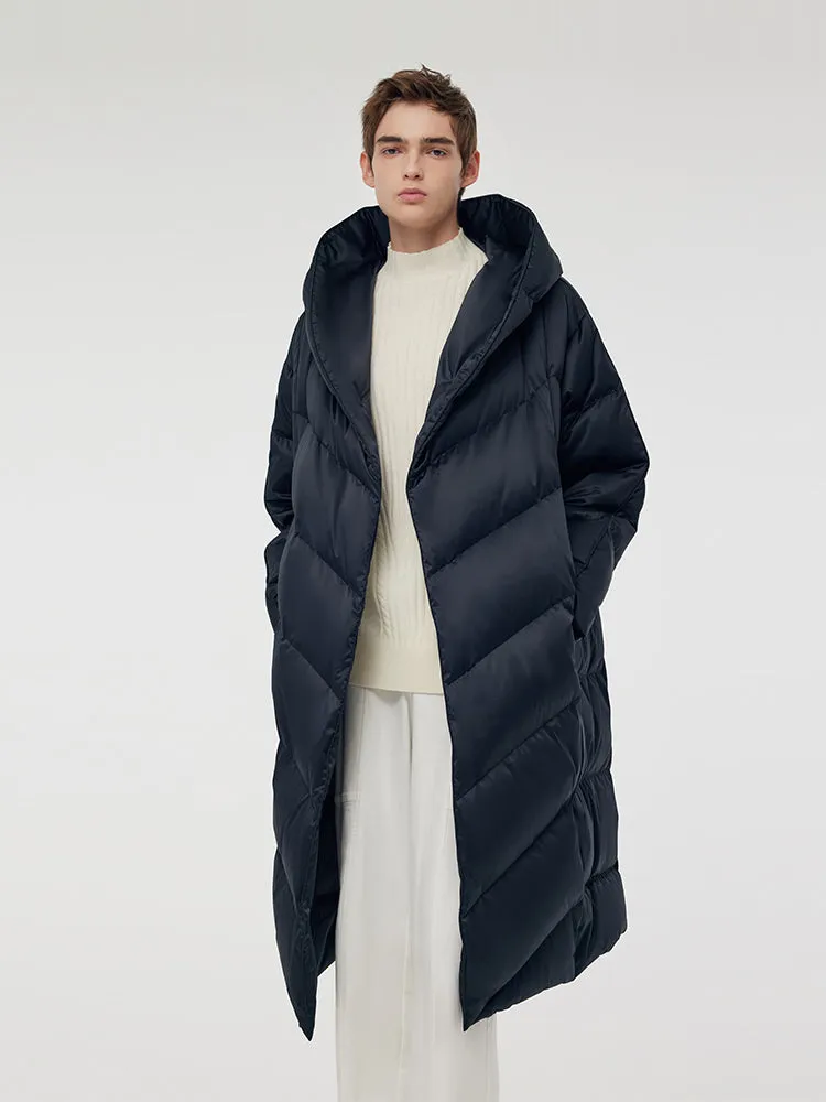 Unisex Hooded Long Goose Down Coat