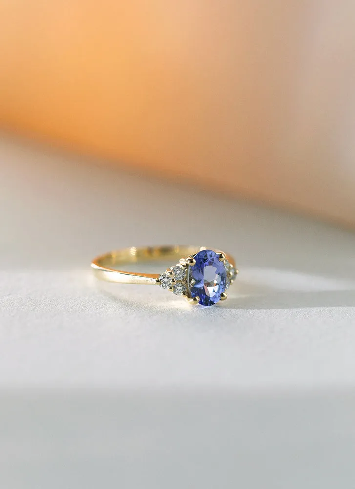 Valentina diamond tanzanite ring 14k gold