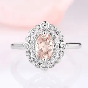 Valentina Morganite Ring- Sterling Silver